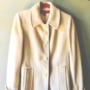 Anne Klein Cream Wool Peacoat